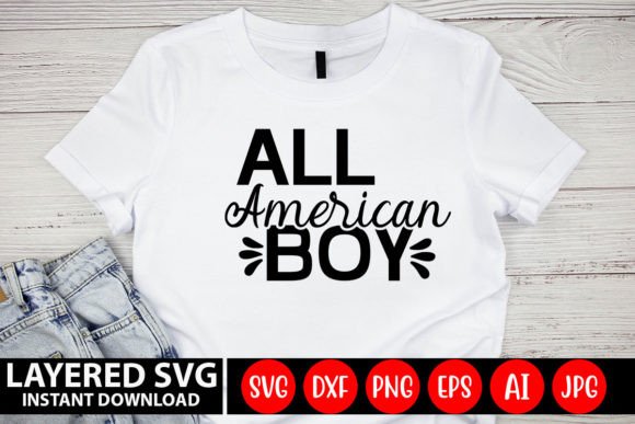 ALL AMERICAN BOY SVG Design for Graphics and Crafts