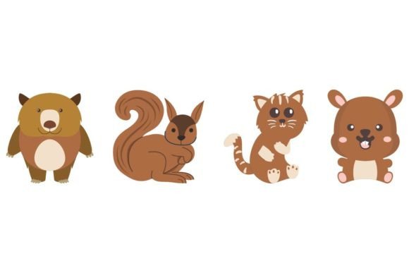 Group of Brown Animals Graphics Freebies