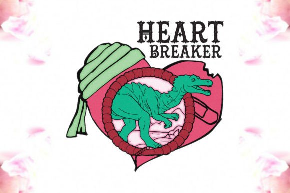 Heart Breaker T-Rex Valentine PNG: Graphics for Crafts